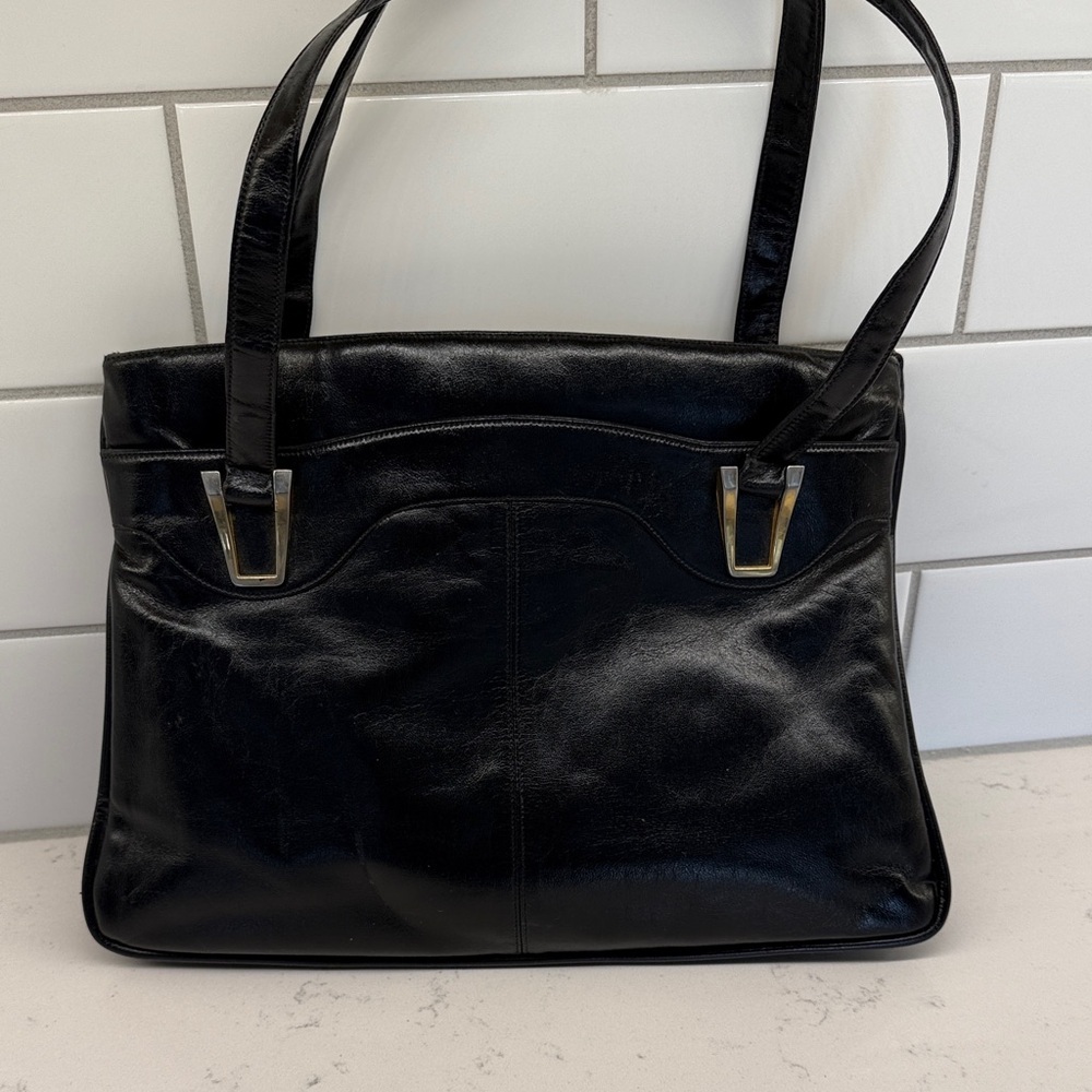 Lou Taylor Vintage 50’s timeless Black Leather Tote Bag
